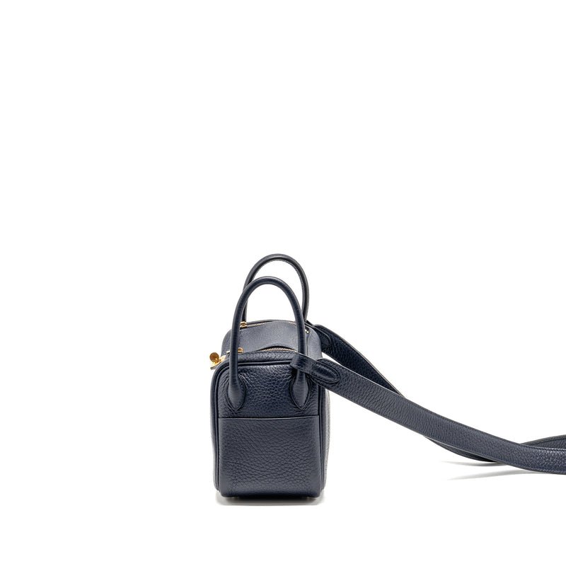Hermes Mini Lindy Clemence Blue Nuit GHW Stamp B