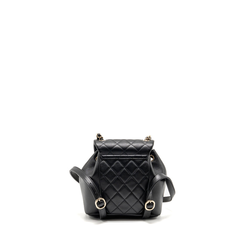Chanel 24p Mini Duma Backpack Calfskin Black LGHW (microchip)
