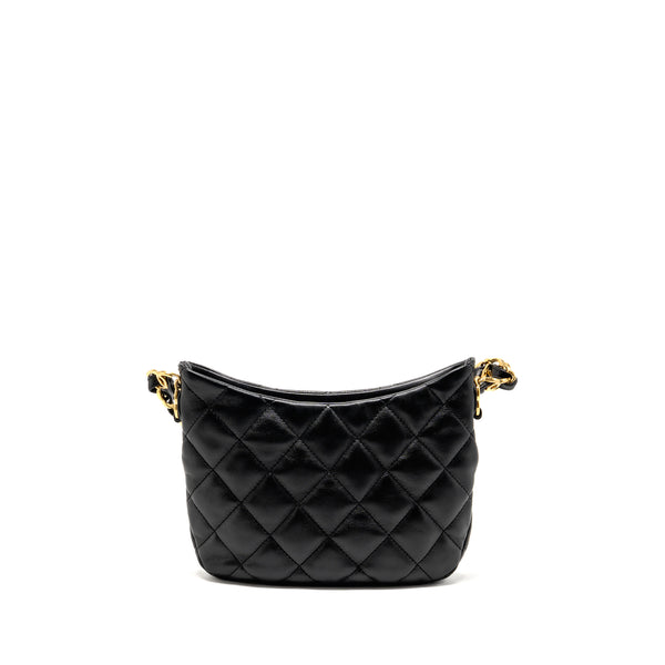Chanel 22k Hobo Shoulder Bag Lambskin Black GHW
