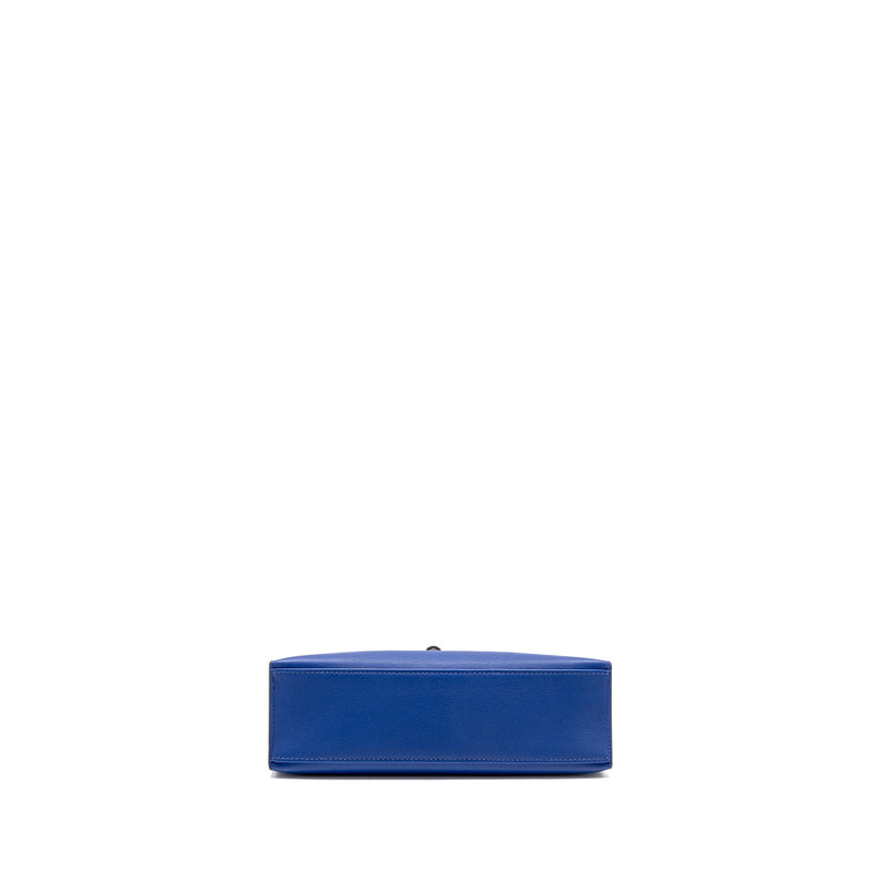 Hermes Kelly Pochette Swift Blue Electric SHW Stamp C
