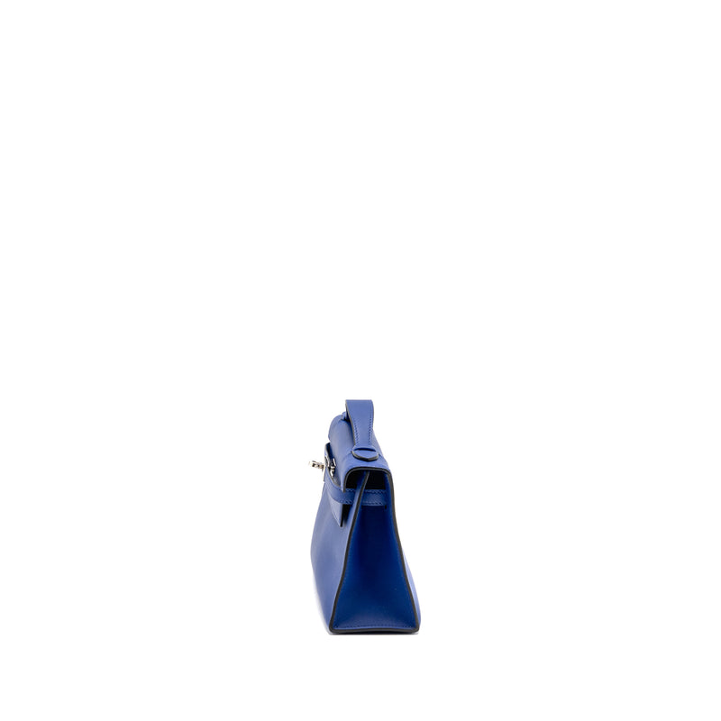 Hermes Kelly Pochette Swift Blue Electric SHW Stamp C