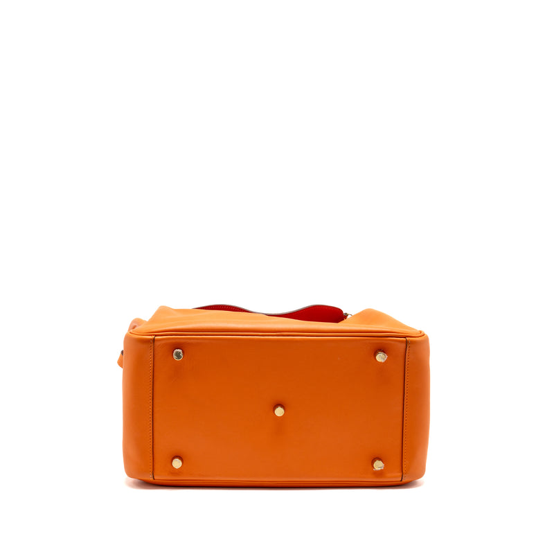 Hermes Lindy 30 Swift Leather orange / red LGHW Stamp X