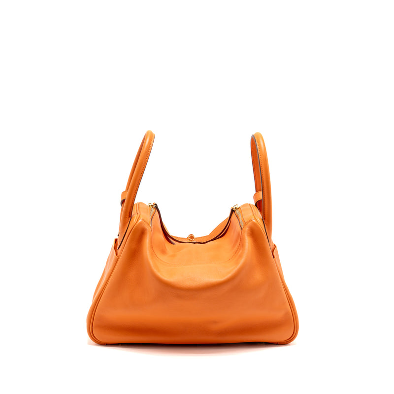 Hermes Lindy 30 Swift Leather orange / red LGHW Stamp X