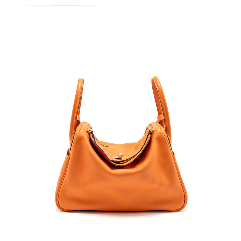Hermes Lindy 30 Swift Leather orange / red LGHW Stamp X