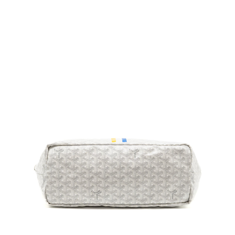 Goyard Saint Louis PM Tote Limited Edition Goyardine Canvas/Calfskin White/Blue/Yellow SHW
