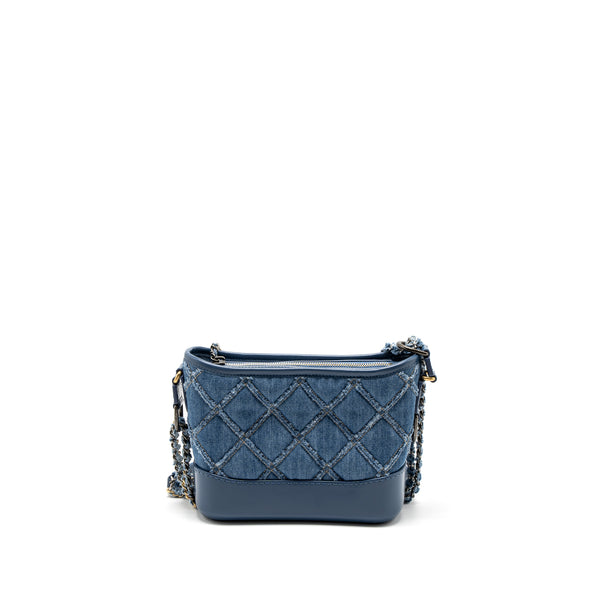 Chanel Small Gabrielle Hobo Bag Denim Blue Multicolour Hardware
