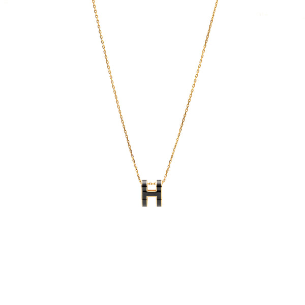 Hermes Pop H Pendant Black GHW