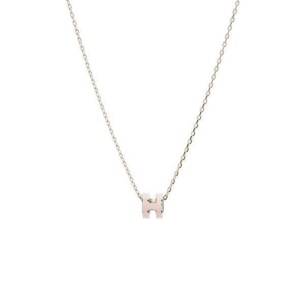 Hermes Mini Pop H Pendant Rose Dragee SHW