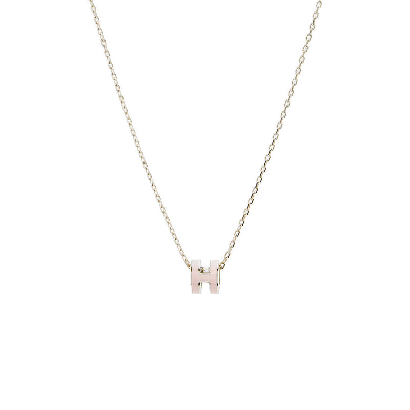 Hermes Mini Pop H Pendant Rose Dragee SHW