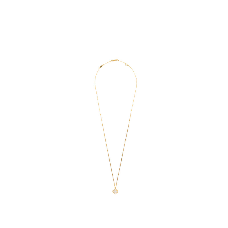Van Cleef & Arpels Sweet Vintage Alhambra Necklace White Mother Of Pearl Yellow Gold