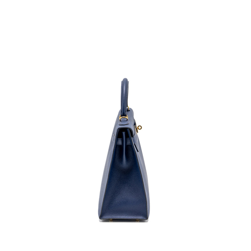 Hermes kelly 32 epsom blue sapphire GHW stamp X