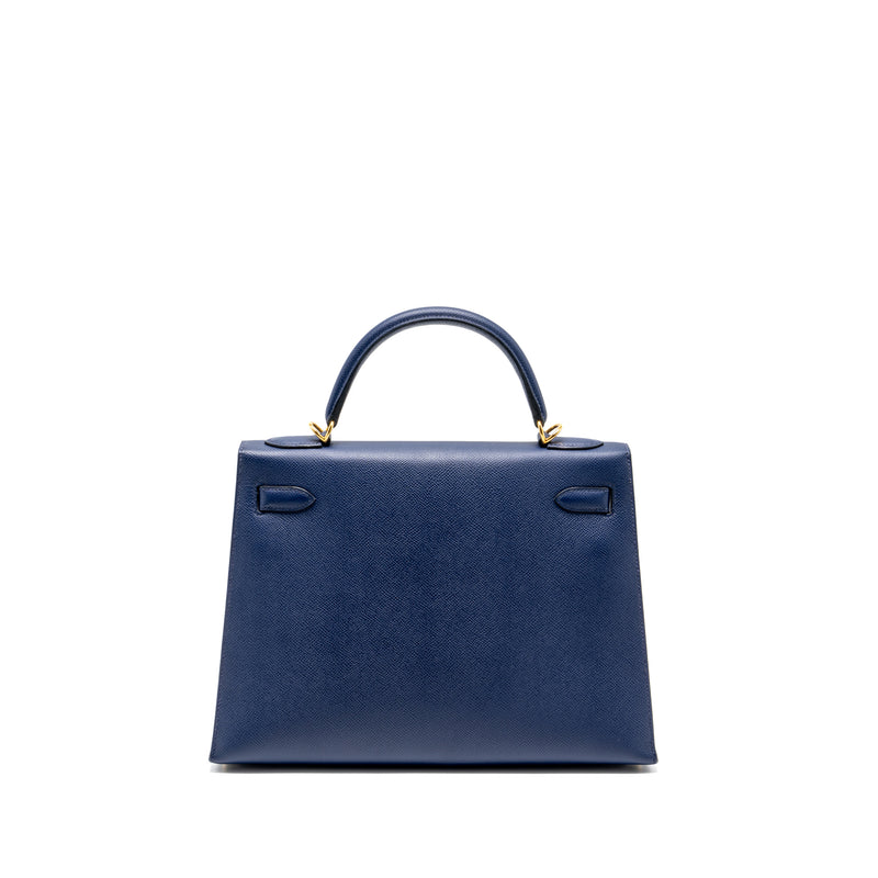 Hermes kelly 32 epsom blue sapphire GHW stamp X