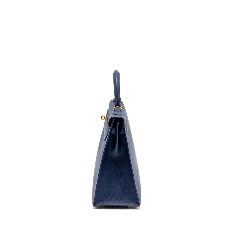 Hermes kelly 32 epsom blue sapphire GHW stamp X