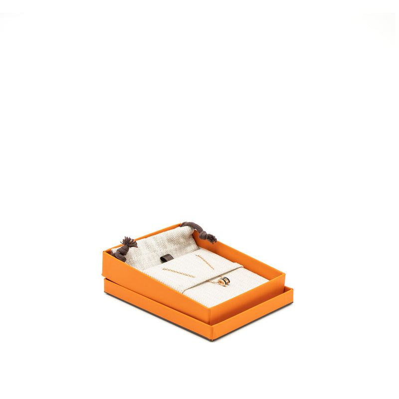 Hermes Mini Pop H Pendant Black Rose Gold Tone
