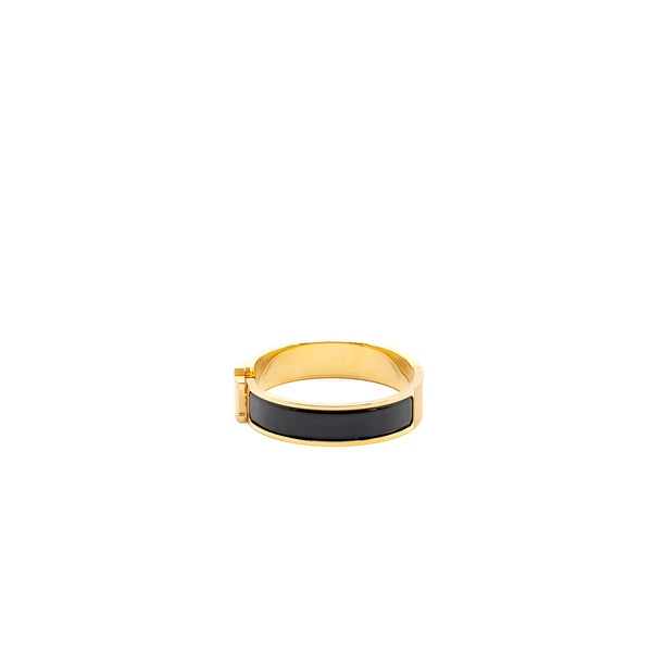 Hermes size pm clic h bracelet black GHW
