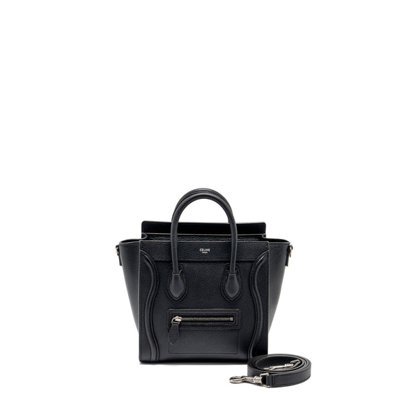 Celine nano luggage bag calfskin black SHW