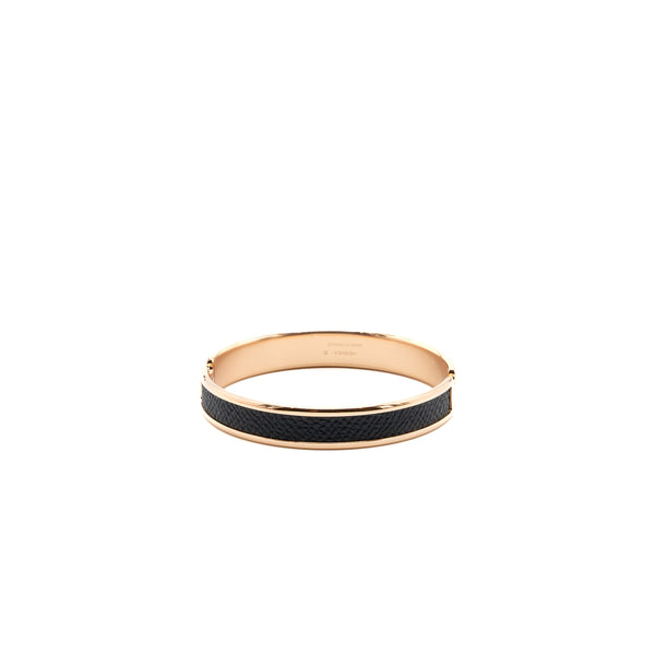Hermes size T2 Olympe bracelet epsom black RGHW