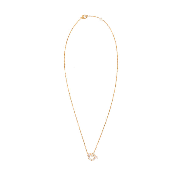 Hermes Finesse Pendant/Necklace Rose Gold Diamonds