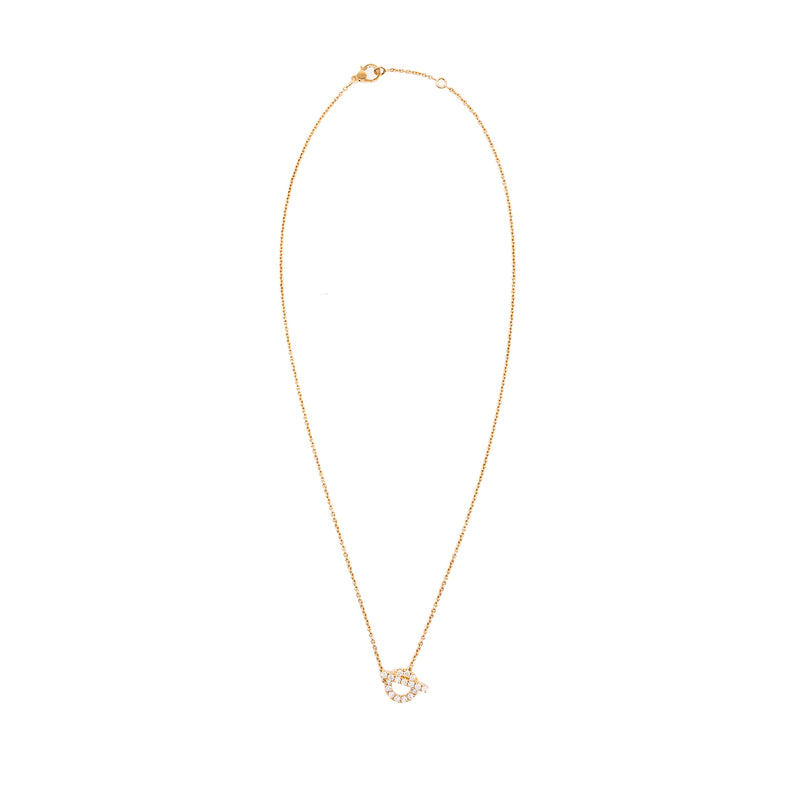 Hermes Finesse Pendant/Necklace Rose Gold Diamonds