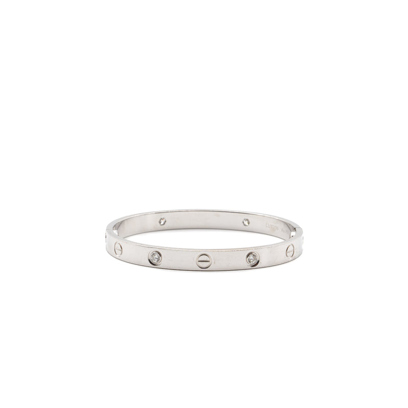 Cartier love bracelet outlet white gold 4 diamonds