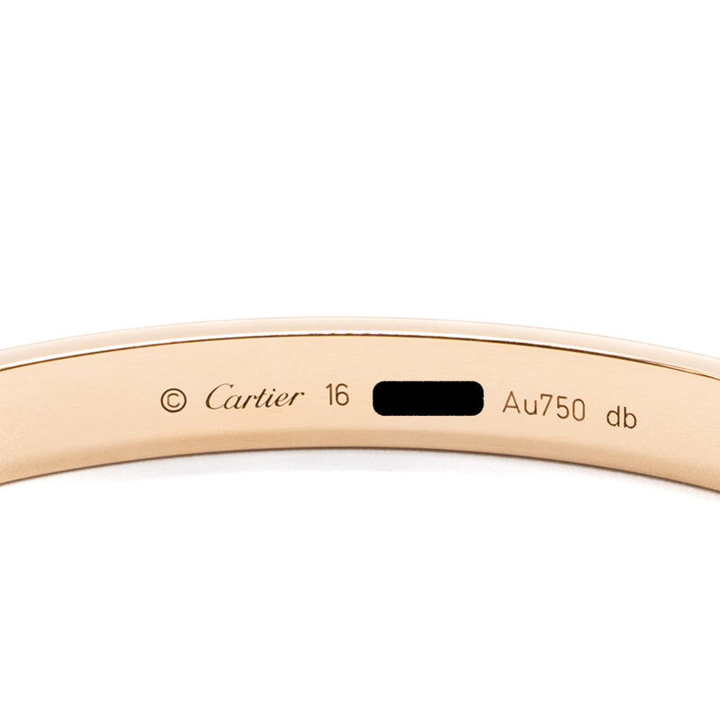 Cartier size 16 love bracelet rose gold