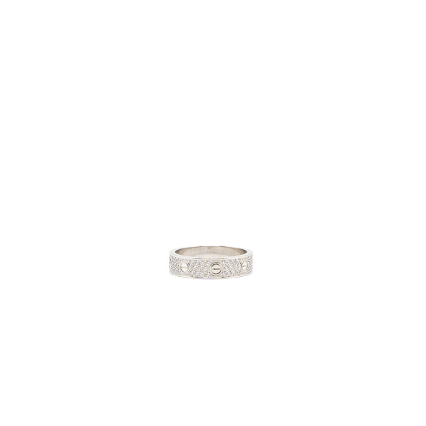 Cartier Size 53 Love Wedding Band White Gold Diamonds