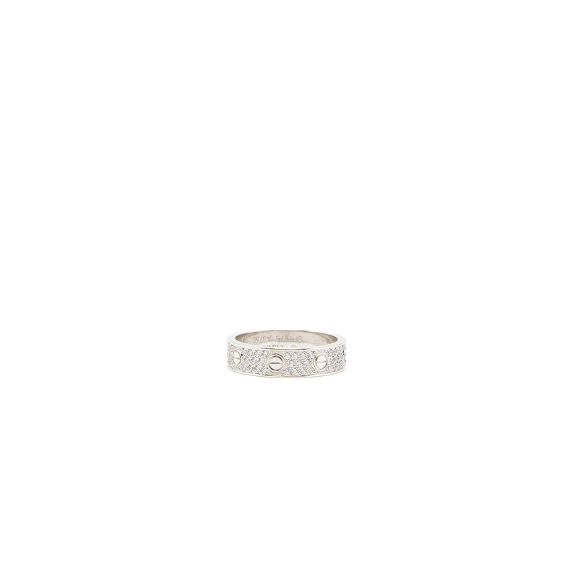 Cartier Size 53 Love Wedding Band White Gold Diamonds