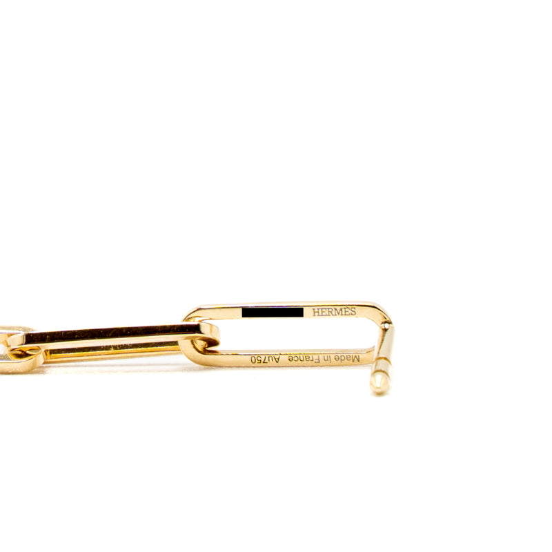 Hermes D Oreille Kelly Chain Earrings Very Small Model Yellow Gold