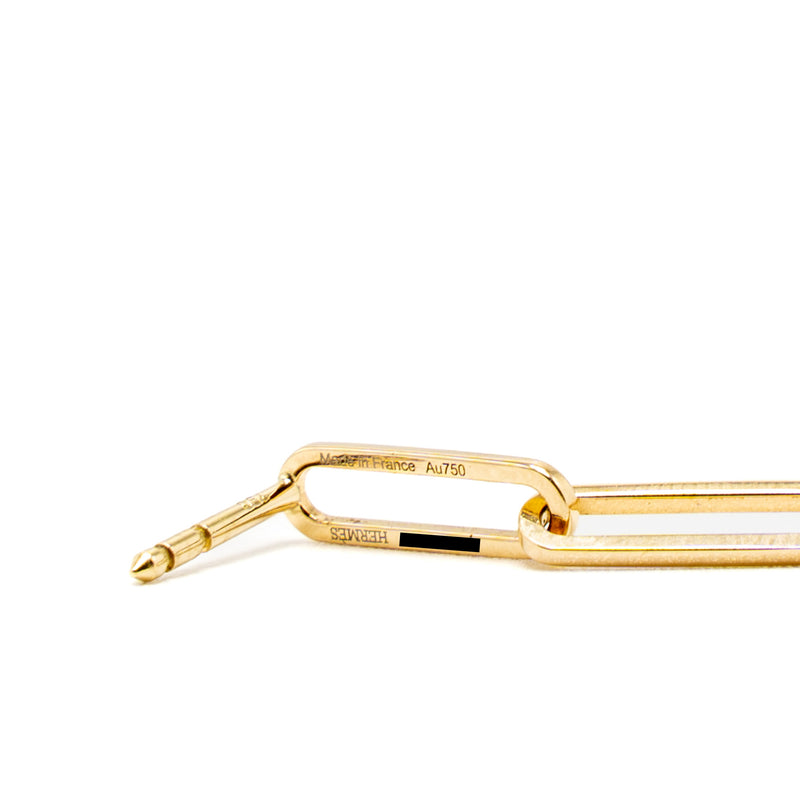 Hermes D Oreille Kelly Chain Earrings Very Small Model Yellow Gold