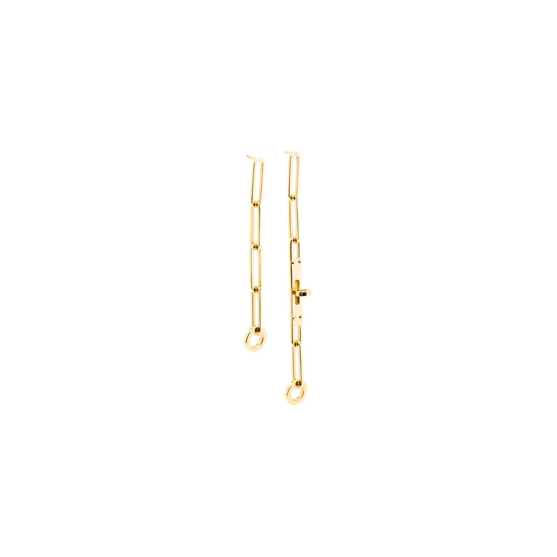 Hermes D Oreille Kelly Chain Earrings Very Small Model Yellow Gold