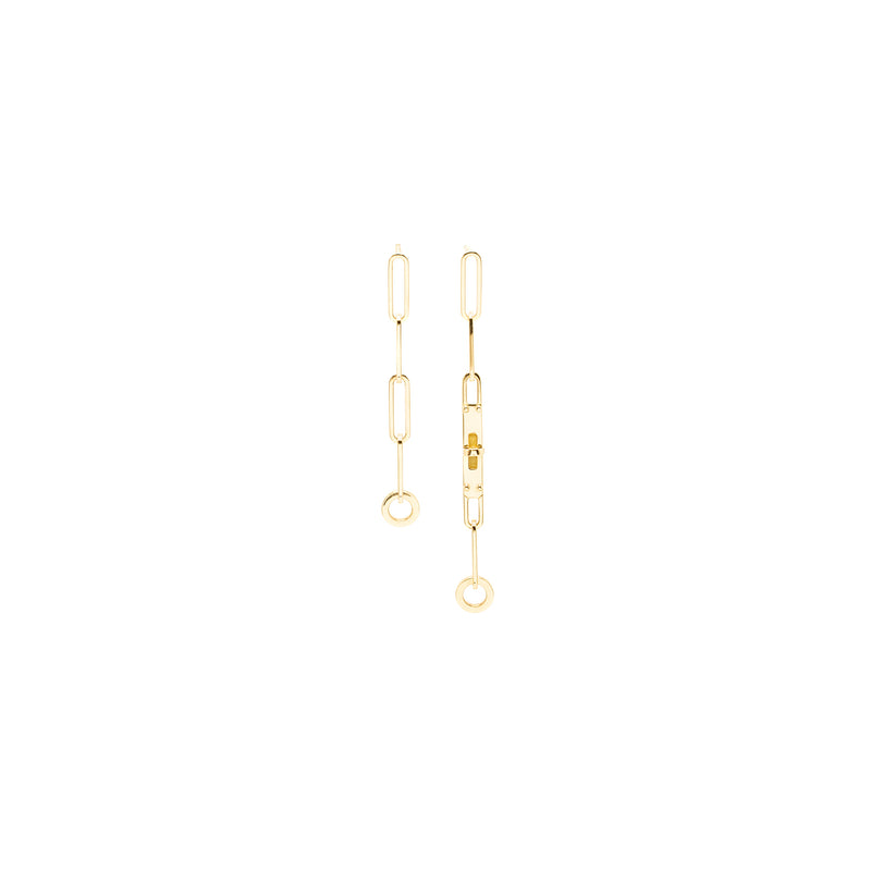 Hermes D Oreille Kelly Chain Earrings Very Small Model Yellow Gold