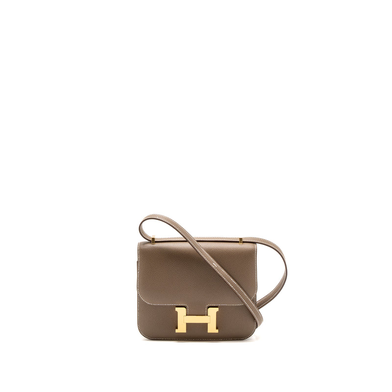 Hermes Mini Constance Epsom Etoupe GHW Stamp B (New Version)