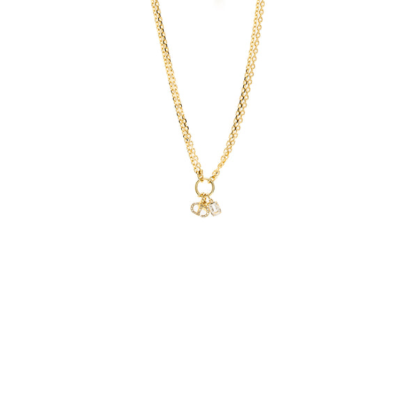 Dior CD and Star Necklace Crystal Gold Tone