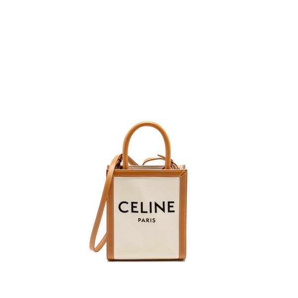 Celine Mini Vertical Cabas Canvas/Calfskin Multicolour GHW