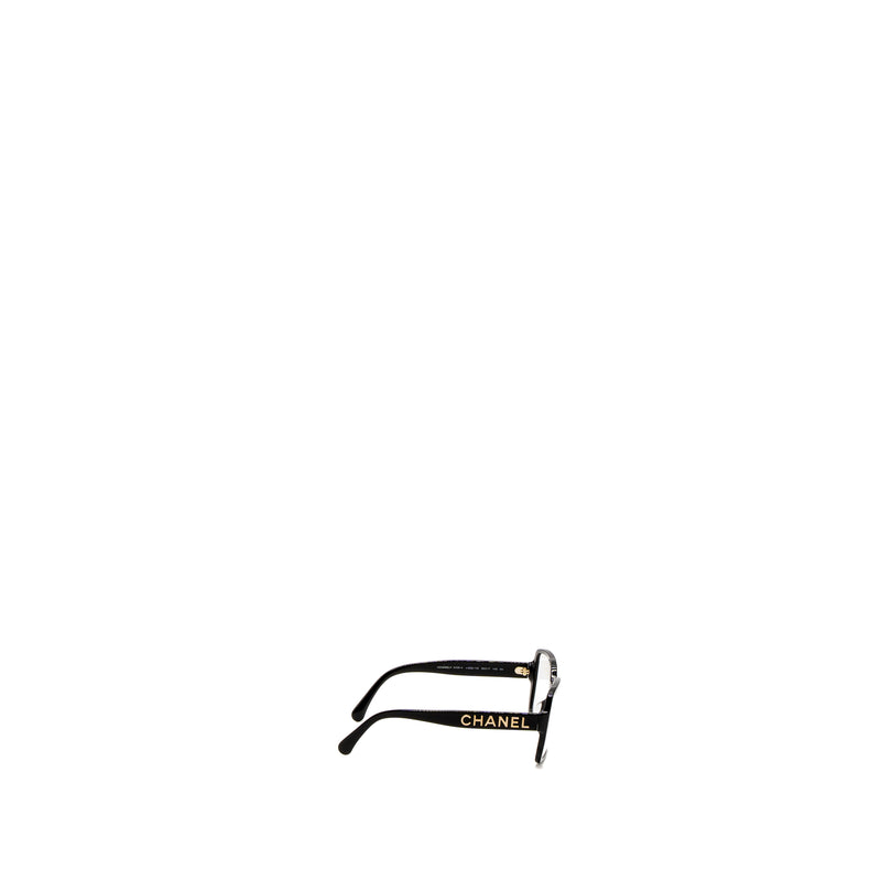 Chanel 5408-A Square Glasses Frame Letter Black GHW