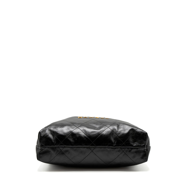 Chanel Large 22 Bag Shiny Calfskin Black GHW (Microchip)