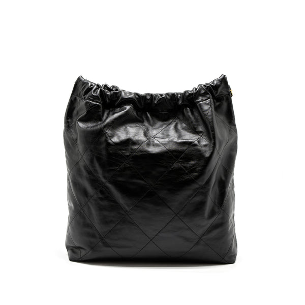 Chanel Large 22 Bag Shiny Calfskin Black GHW (Microchip)