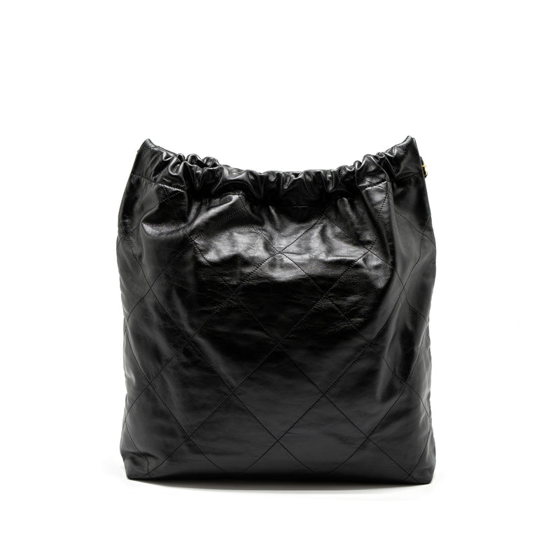 Chanel Large 22 Bag Shiny Calfskin Black GHW (Microchip)
