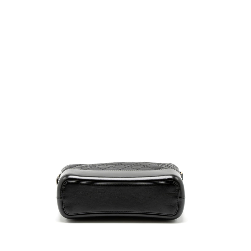 Chanel Large Gabrielle Hobo Bag Aged Calfskin Black Multicolour Hardware