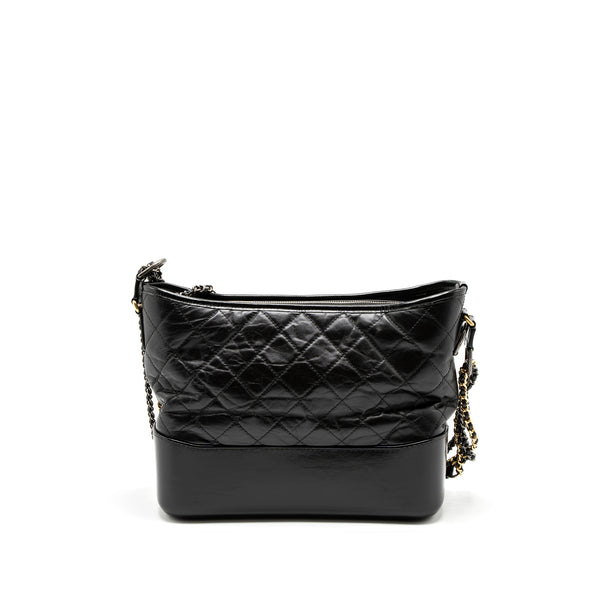 Chanel Large Gabrielle Hobo Bag Aged Calfskin Black Multicolour Hardware