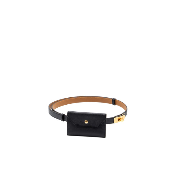 Hermes kelly pocket 18 belt epsom black GHW stamp U