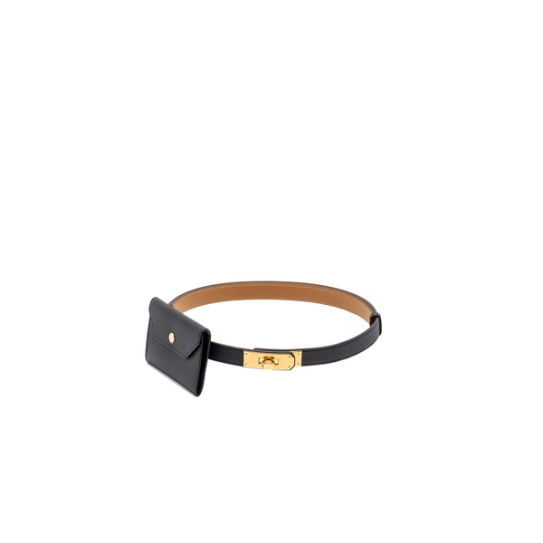 Hermes kelly pocket 18 belt epsom black GHW stamp U