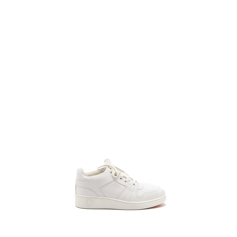 Hermes Size 37.5 Femme Free Sneaker Epsom/Calfskin Blanc