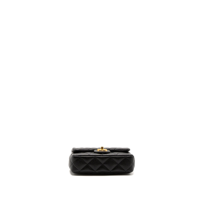 Chanel 23P mini Coco Love Flap Bag Caviar Black Brushed GHW(Microchip)