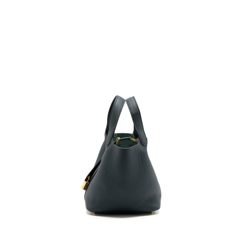 Hermes picotin 18 lock bag clemence vert cypres GHW stamp U