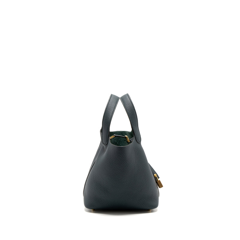 Hermes picotin 18 lock bag clemence vert cypres GHW stamp U