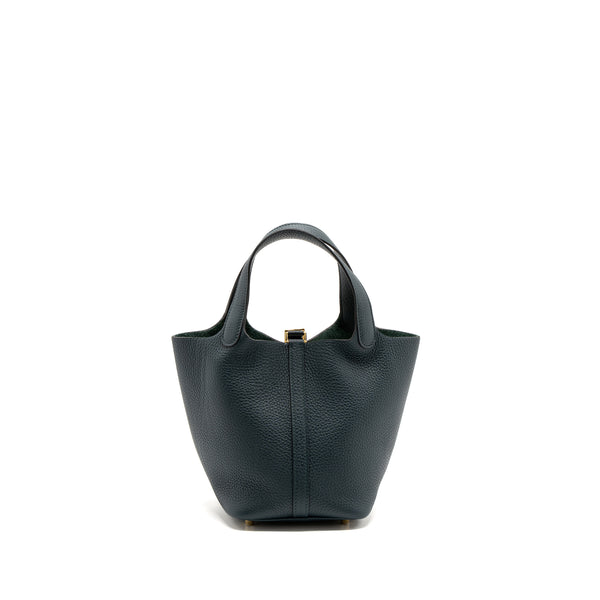 Hermes picotin 18 lock bag clemence vert cypres GHW stamp U