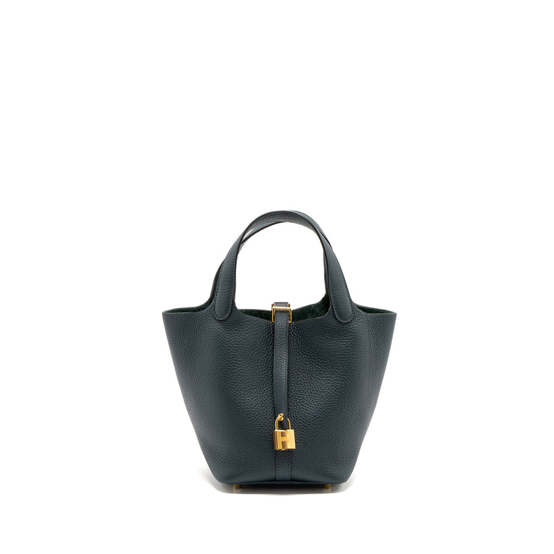 Hermes picotin 18 lock bag clemence vert cypres GHW stamp U