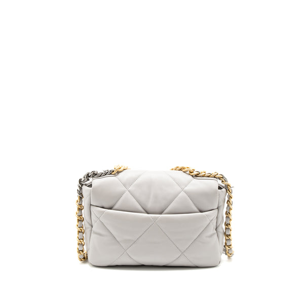 Chanel Small 19 Bag Lambskin Light Grey Multicolour Hardware (Microchip)