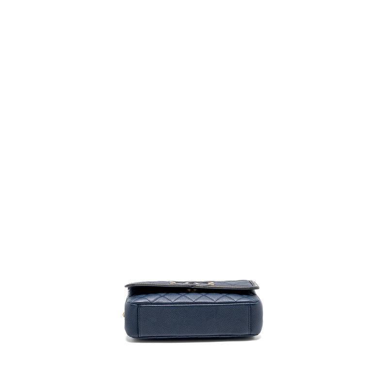 Chanel Filigree flap bag Caviar Navy/black GHW